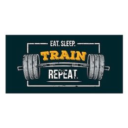 New Novelty Eat Sleep Train Repeat Gym Funny Motivational Quote Fitness Sports Bathroom Towel Adult Grunge Bodybuild Gifts 201217