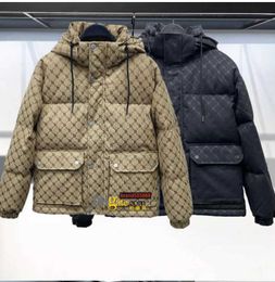 2022 fast ship Men Women Down Puffer Jacket Oblique Full Body Letter Appliques Tags Designer Male Warm Zipper Outwear Stand Plaid Collars