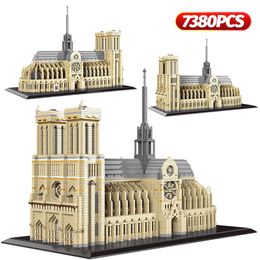7380pcs+ Diamond Mini Notre-Dame DE Paris Model Building Blocks Church Architecture Tibet Potala Palace bricks Toys For Children Q1126