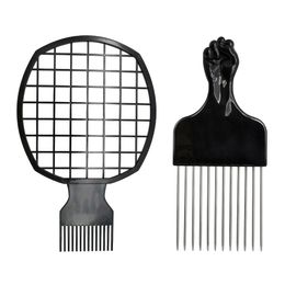Afro Comb Curly Hair Dirty Braid Perm Style Curling Hair Steel Needle Inserted Combs set Twisted Tool Black W11714