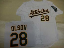 Custom MATT OLSON Sewn Baseball JERSEY New WHITE Stitch Any Name Number Men Women Youth baseball jersey