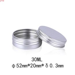 Empty 30ml silver metal Aluminium cosmetic jar, 30g Solid Perfume Cosmetic Packaging Jar Sample Cans LX1214goods