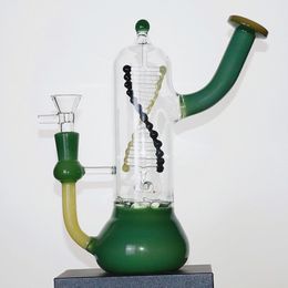 8.7 inch Green jade Colour glass water bongs 14mm female joint beaker bong heady glass bong recycler oil rigs