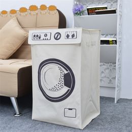 Simple Collapsible Large Laundry Basket Storage Bag Handle Laundry Waterproof Cloth Toy Organiser cesta para ropa sucia Y200111