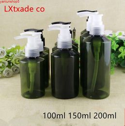 Free Shipping 100ml 150ml 200ml Empty Green Plastic Pump Packaging Bottle Originales Refillable Cosmetic Containers 30 pcsgood quantit