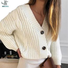 HKSNG High Quality Women Autumn Soft Vintage Pattern White Sweater Cardigan Fashion Designer Long Sleeve Korean Casual Outerwear 201102
