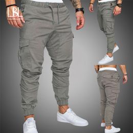 Autumn Men Pants Hip Hop Harem Joggers Pants New Male Trousers Mens Solid Multi-pocket Cargo Pants Skinny Fit Sweatpants 201221