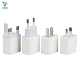 50pcs New White 2 Ports 2USB Dual USB Cell Phone Charger 5V 2A EU US AU UK Plug Wall Power Adapter for iPhone Samsung Genuine