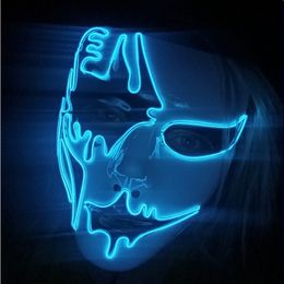 Costume Accessories Neon Light LED Mask LED Halloween Scary Mask Cosplay Party Masque Masquerade Masks Halloween Costume Glow Party Props