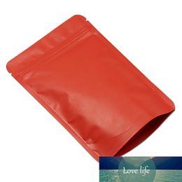 100Pcs/ Lot 10*15cm Doypack Zipper kMatte Red Heat Seal Pure Aluminium Foil Pack Pouch Snack Storage Mylar Stand Up Bags