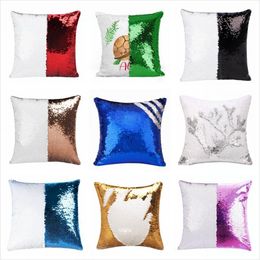 Sequins Mermaid Pillow Case Sublimation Cushion Cover 40X40cm Hot Transfer Printing DIY Decorative Sofa Pillows Case