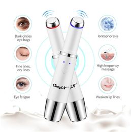 Heating Therapy Ions Electric Vibration Eye Massager Anti-Ageing Wrinkle Dark Circle Removal Beauty Lift Care 220216