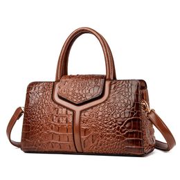 Fashion PU Womens HandbagLeisure Tote Bags Crocodile Pattern Design PU Lady Shoulder Bag HBP