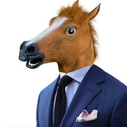 Halloween Mask Latex Realistic Anime Mask Cosplay New Horse Head Mask Latex Prop Style Toys Party Halloween K808 Y200103