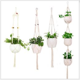 Hot sales 100% handmade macrame plant hanger flower /pot hanger for wall decoration countyard garden LJ201209