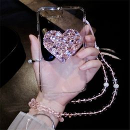 Luxury diamond heart phone cases for iphone 12 11 pro max xs xr 7 8plus back cover for Samsung S10 plus S20