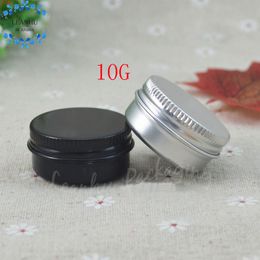 10G Silver / Black Aluminum Creams Jar , 10CC Eye Cream Mask Sample Cans Empty Cosmetic Container ( 100 PC/Lot )high qualtity