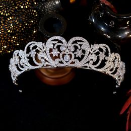 European Bride Princess Diana Crown Crystal Headband Jewellery Wedding Accessories Bridal Headdress Tiaras Zircon crown Headpieces275b