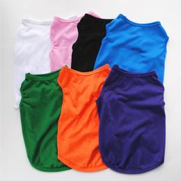 Pet Dog Clothes DIY Blank Puppy Shirts Solid Colour Small Dogs Vest Sleeveless Dog Outwear Pet Supplies 8 Colours YG974