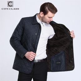 CITY CLASS New Business Spring Autumn Mens Quilted Jackets Fashion Lining Fleece Casual Coat Tops For Male 15307 201120