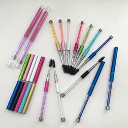 2024 New Arrival Shiny Rhinestone Eyebrow Comb Eyelash Mascara Wands Applicator Beauty Makeup Eye Brush Spoolies Brushes