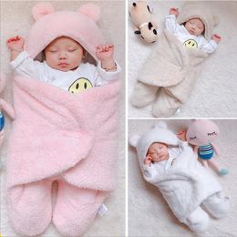 Newborn Quilt Solid Infant Boy Sleeping Wrap Blanket Girl Thicken Cotton Swaddle Photography Props Swaddled Baby Supplies 3 Colours BT4804
