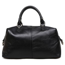 Black hanbags EFFINI 2021 Tote Boston bag purses ladies dress hand shoulder bag retro casual genuine leather handbag with strap