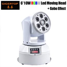 light color wheel NZ - Freeshipping Embedded KTV Room Ceiling 6x10W RGBW 4IN1 Led Moving Head Light with 30W Color Gobo Wheel 2 Functoin 13 18 Channels