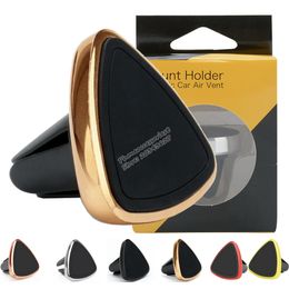 triangle Convenient Car vent magnet mobile Phone Mount Holder For Smartphone mobile phone with Retail Box