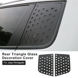 Black Rear Window Glass Decoration Cover For Jeep Renegade Auto Exterior Accessories 2PCS