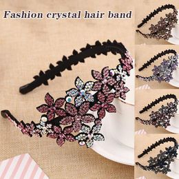 Fashion Women Headband Flower Crystal Diamond Wide Hairband Rhinestone Shining Hair Accessories BMF881