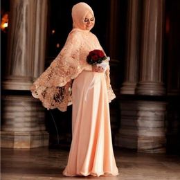 New Arrival Cheap A Line Evening Dresses with Wraps Lace Applique Long Sleeves Floor Length Prom Dress Formal Evening Gowns Vestidos