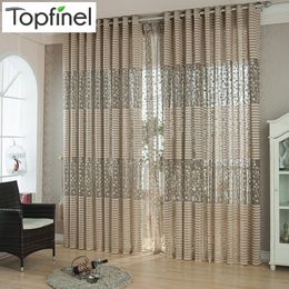 Top Finel Strip Curtains Living Kitchen Sheer Curtains Curtain Panels Treatments Draperis Grommet Y200421