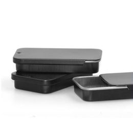 Latest Portable Black Sliding Cover Design Dry Herb Tobacco Cigarette Smoking Storage Box Container Stash Case High Quality Holder DHL