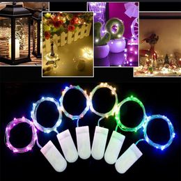 2M 20 LED Fairy Lights String Starry CR2032 Button Battery Operated Silver Christmas Halloween Decoration Wedding Party Light