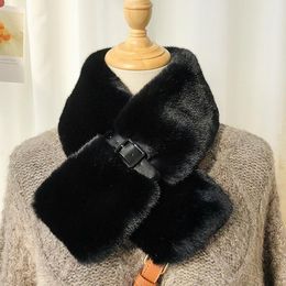 Faux Fur Scarf for Women Fashion Solid Colour Hippocampus Scarf Winter Warm Elegant Scarves Xmas Gifts