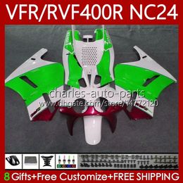 Fairings Kit For HONDA RVF VFR 400 VFR400 R 400RR 87-88 Body 78No.133 VFR400R RVF400R NC24 V4 RVF400 R 1987 1988 VFR 400R VFR400RR 87 88 Motorcycle Bodywork Red green