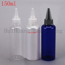 150ml empty pearl liquid plastic bottle with pointed mouth cap,5 oz lotion screw lid,cosmetic packaging containergood package