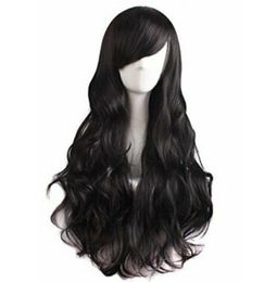 Charming Women's Long Curly Full Hair Wig Black