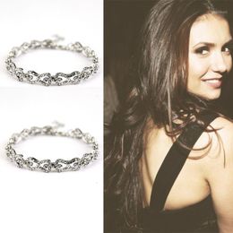 The Vampire Diaries Klaus Caroline Forbes Rhinestone Crystal Bow Shine Charm Bracelet Fashion Jewelry1