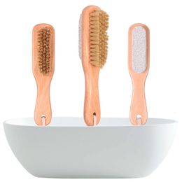 2 in 1 wood cleaning brushes Natural Body or Foot Exfoliating SPA Brush Soft Bristle Brush SPA Body Brushes Health bath brush T9I00938