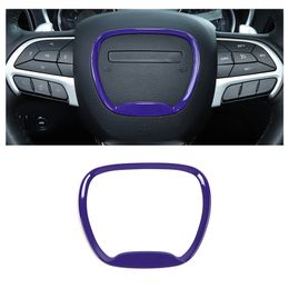 Purple Steering Wheel Trim Ring Decal Sticker Cover For Dodge Challenger /Charger 2015 UP Auto Interior Accessories