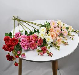 simulation Rose silk flowers artificial Iceberg rose Decor in living room and shopping mall 7 colors