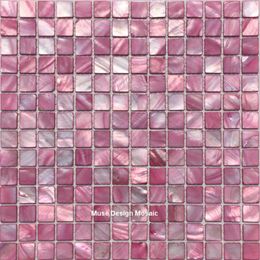 Wallpapers Romantic Princess Pink Natural Shell Mosaic Tile For Kitchen Backsplash Bathroom Salon Makeup Room Wall Sticker1