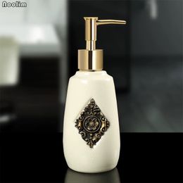Portable Creative Ceramic Lotion Bottle Ice Cracked Porcelain Hand Wash Shower Gel Empty Bottle el Bathroom Soap Dispenser Y200271m