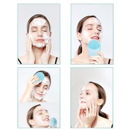Ultrasonic Silicone Electric Facial Cleansing Brush Sonic Face Cleanser Cleansing Skin Mini Washing Massager Brush Rechargeable Y1313Y