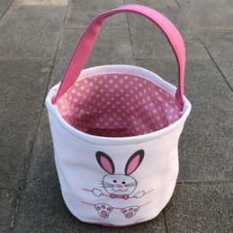 Easter Cotton Linen Rabbit Ear Bag cute Bunny Basket Easter Gift candy bucket Portable handbag Storage Bags Put Eggs Tote baskets