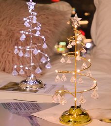 LED Christmas lamp Crystal Christmas tree lamp room bedroom Christmas decoration table lamp girl heart copper wire Nightlight