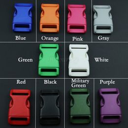 50pcs/lot 15mm 20mm 25mm Plastic Colour Contoured Side Release Buckles For Paracord shoes Bags DIY Accessorie
