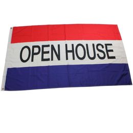 Open House Flags Banners 3 x 5ft Free Shipping Outdoor Indoor High Quality With Two Brass Grommets